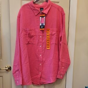 GAP Women's Pink Button Down Shirt
